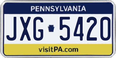 PA license plate JXG5420