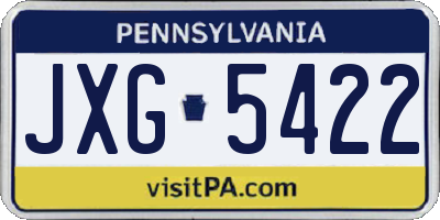 PA license plate JXG5422