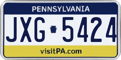 PA license plate JXG5424