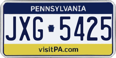PA license plate JXG5425