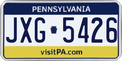 PA license plate JXG5426