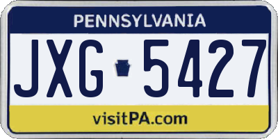 PA license plate JXG5427