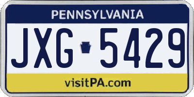 PA license plate JXG5429