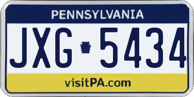 PA license plate JXG5434