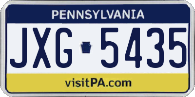 PA license plate JXG5435