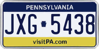 PA license plate JXG5438