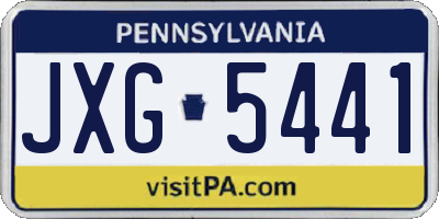 PA license plate JXG5441
