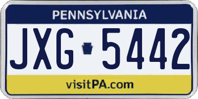 PA license plate JXG5442