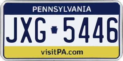 PA license plate JXG5446