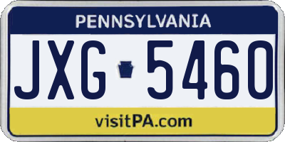 PA license plate JXG5460