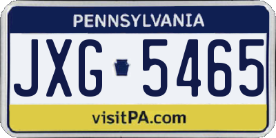 PA license plate JXG5465