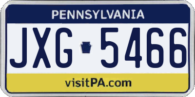 PA license plate JXG5466