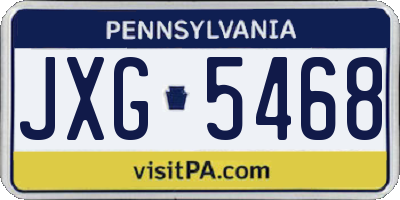 PA license plate JXG5468
