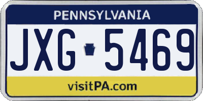 PA license plate JXG5469