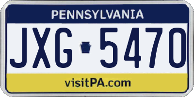 PA license plate JXG5470