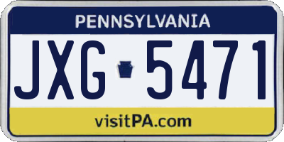 PA license plate JXG5471
