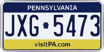 PA license plate JXG5473