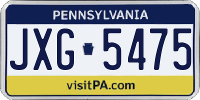 PA license plate JXG5475