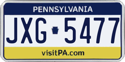 PA license plate JXG5477