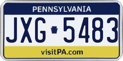 PA license plate JXG5483