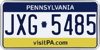 PA license plate JXG5485