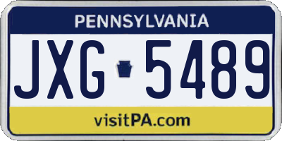 PA license plate JXG5489