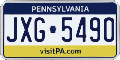 PA license plate JXG5490