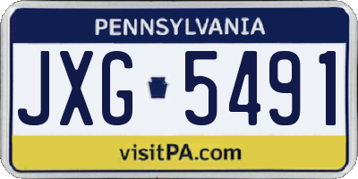PA license plate JXG5491