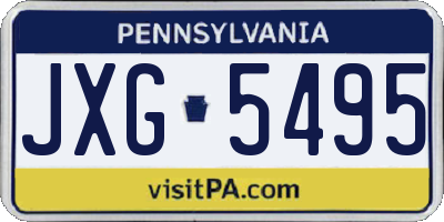 PA license plate JXG5495