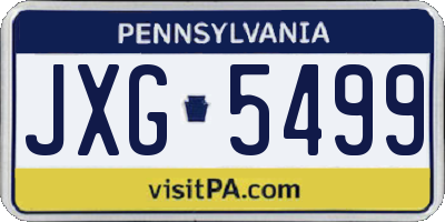 PA license plate JXG5499