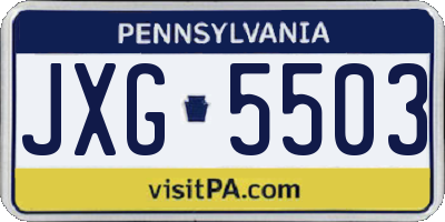 PA license plate JXG5503
