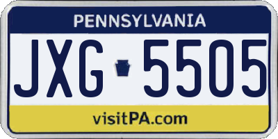 PA license plate JXG5505