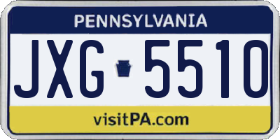 PA license plate JXG5510