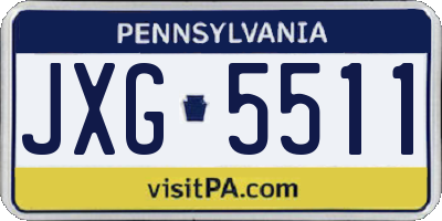 PA license plate JXG5511