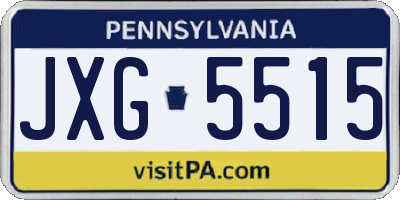 PA license plate JXG5515