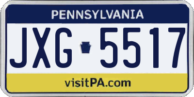 PA license plate JXG5517