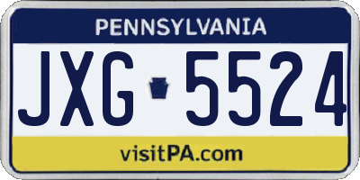 PA license plate JXG5524