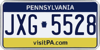 PA license plate JXG5528