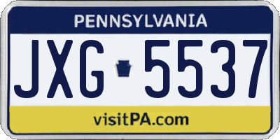 PA license plate JXG5537