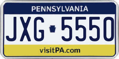 PA license plate JXG5550