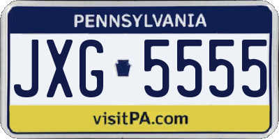 PA license plate JXG5555