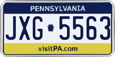 PA license plate JXG5563