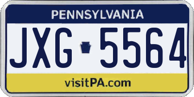 PA license plate JXG5564