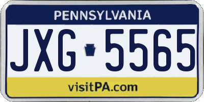 PA license plate JXG5565