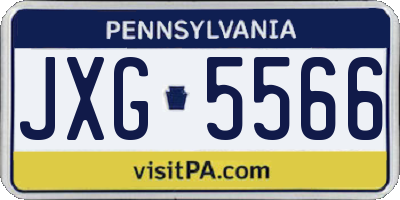 PA license plate JXG5566