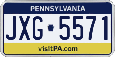 PA license plate JXG5571