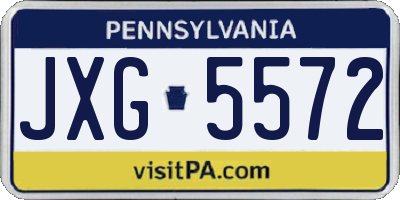 PA license plate JXG5572