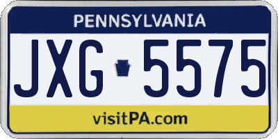 PA license plate JXG5575