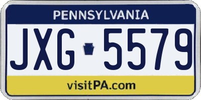 PA license plate JXG5579