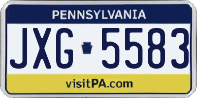 PA license plate JXG5583